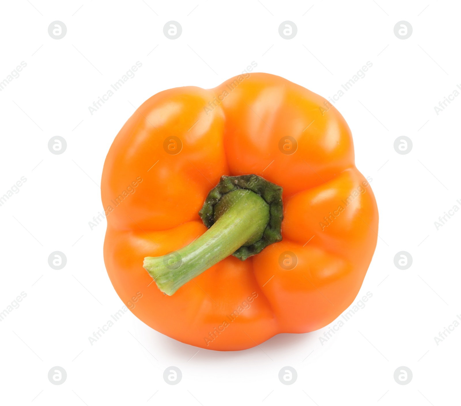 Photo of Ripe orange bell pepper isolated on white