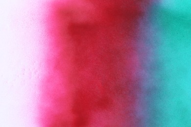 Photo of Texture of abstract spray paint as background, top view