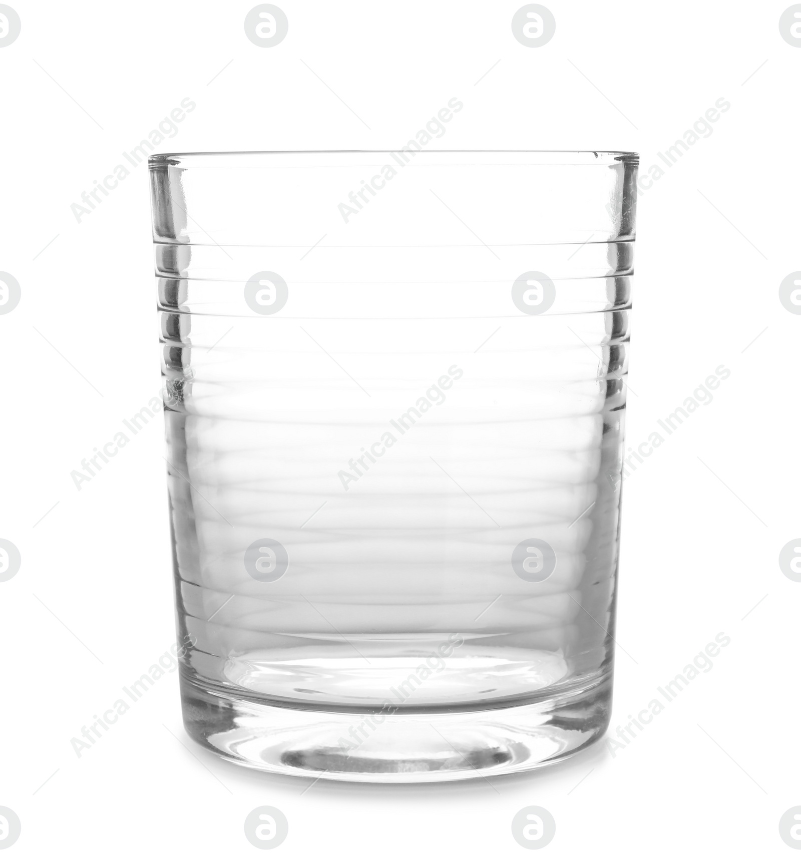 Photo of Clean empty glass on white background. Washing dishes