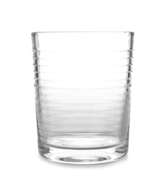 Photo of Clean empty glass on white background. Washing dishes