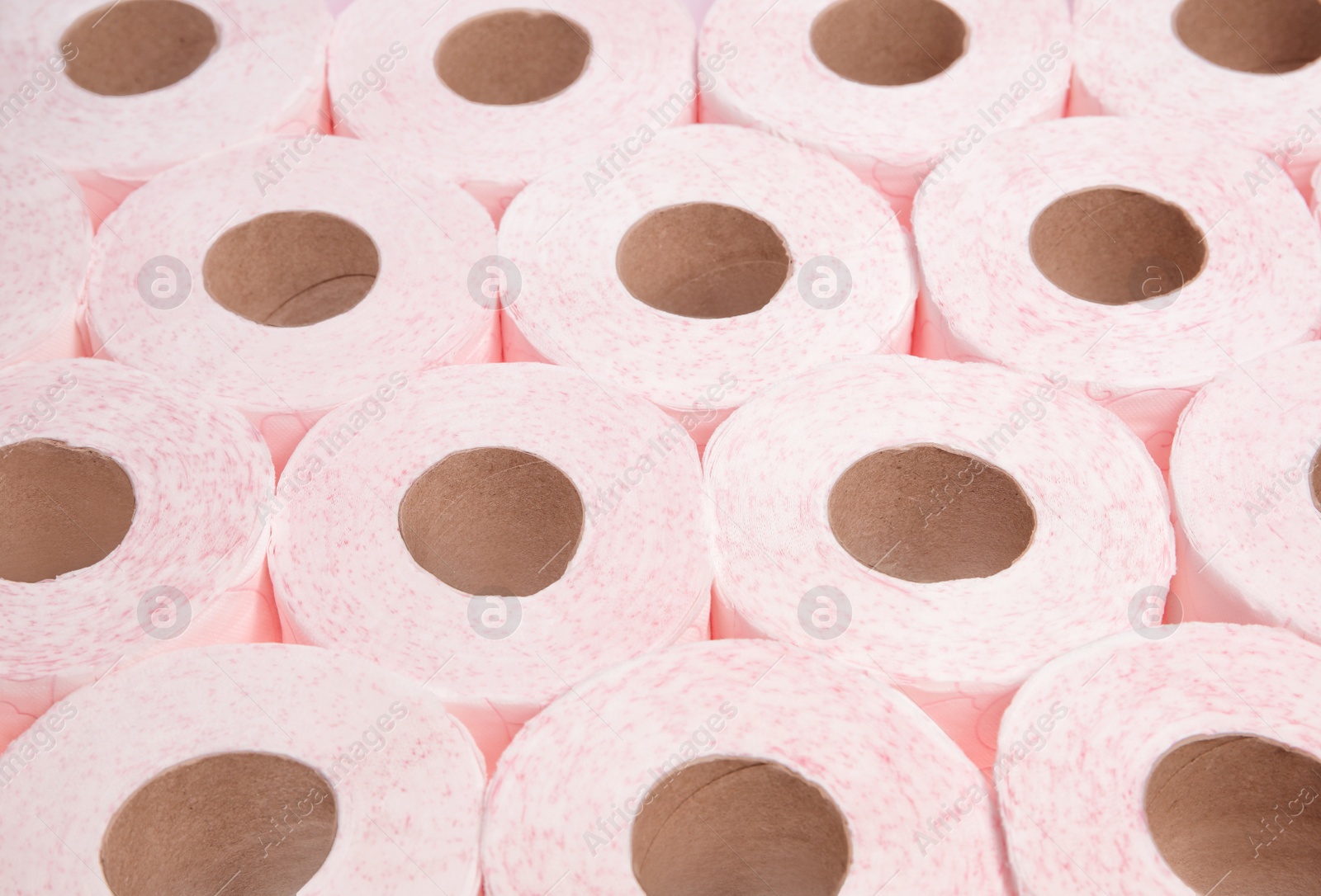 Photo of Many rolls of toilet paper as background