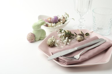 Festive Easter table setting with beautiful floral decor