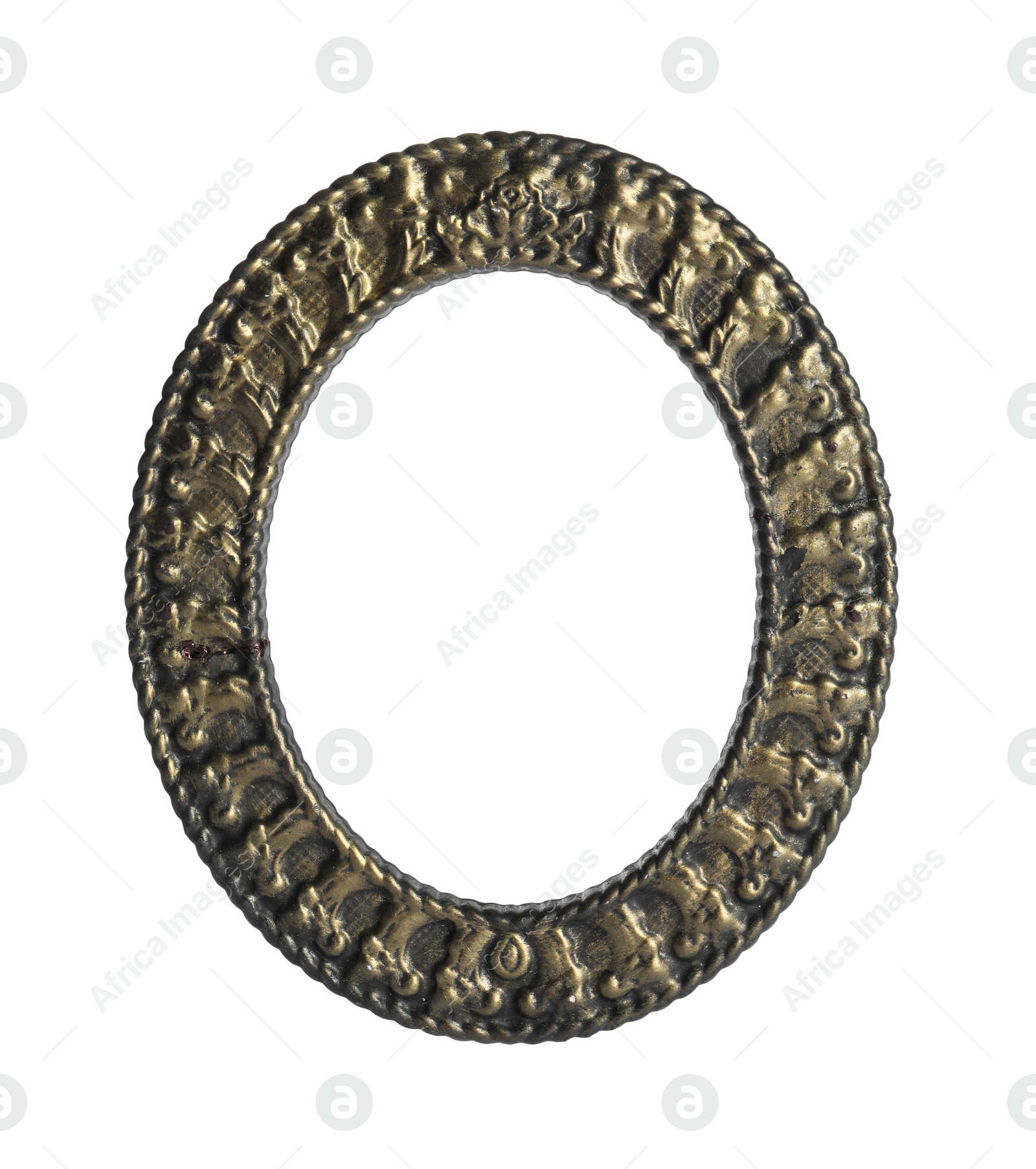 Photo of Beautiful vintage round frame isolated on white