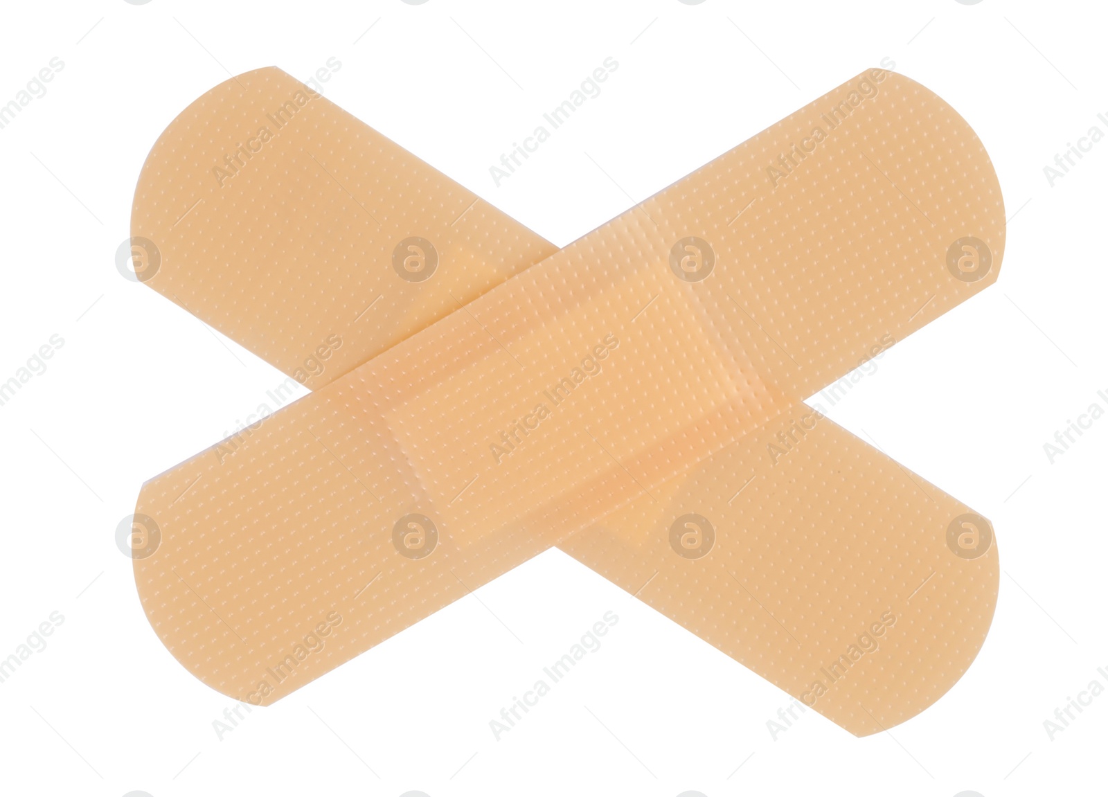 Photo of Medical adhesive bandages isolated on white, top view