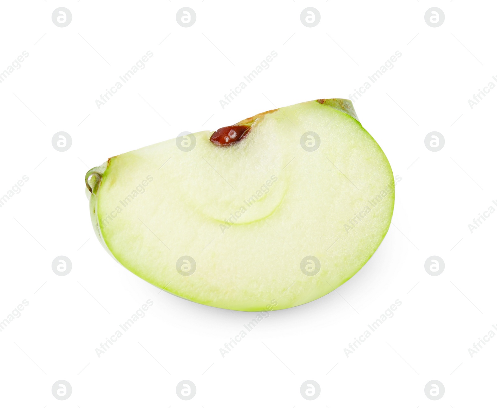 Photo of Piece of ripe green apple isolated on white