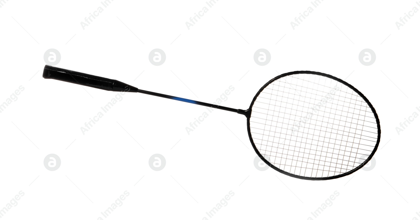 Photo of One badminton racket isolated on white. Sport equipment