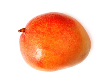 Photo of Delicious ripe mango on white background. Tropical fruit