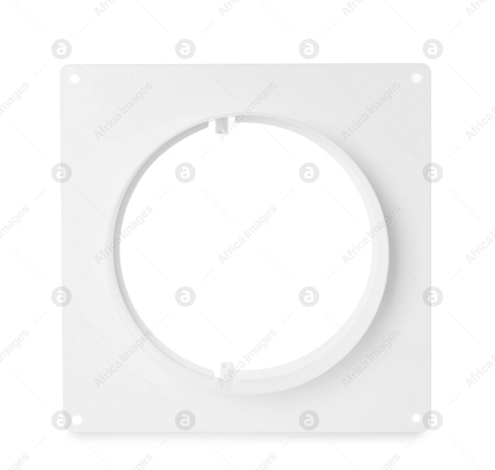 Photo of Plastic connector for home ventilation system isolated on white