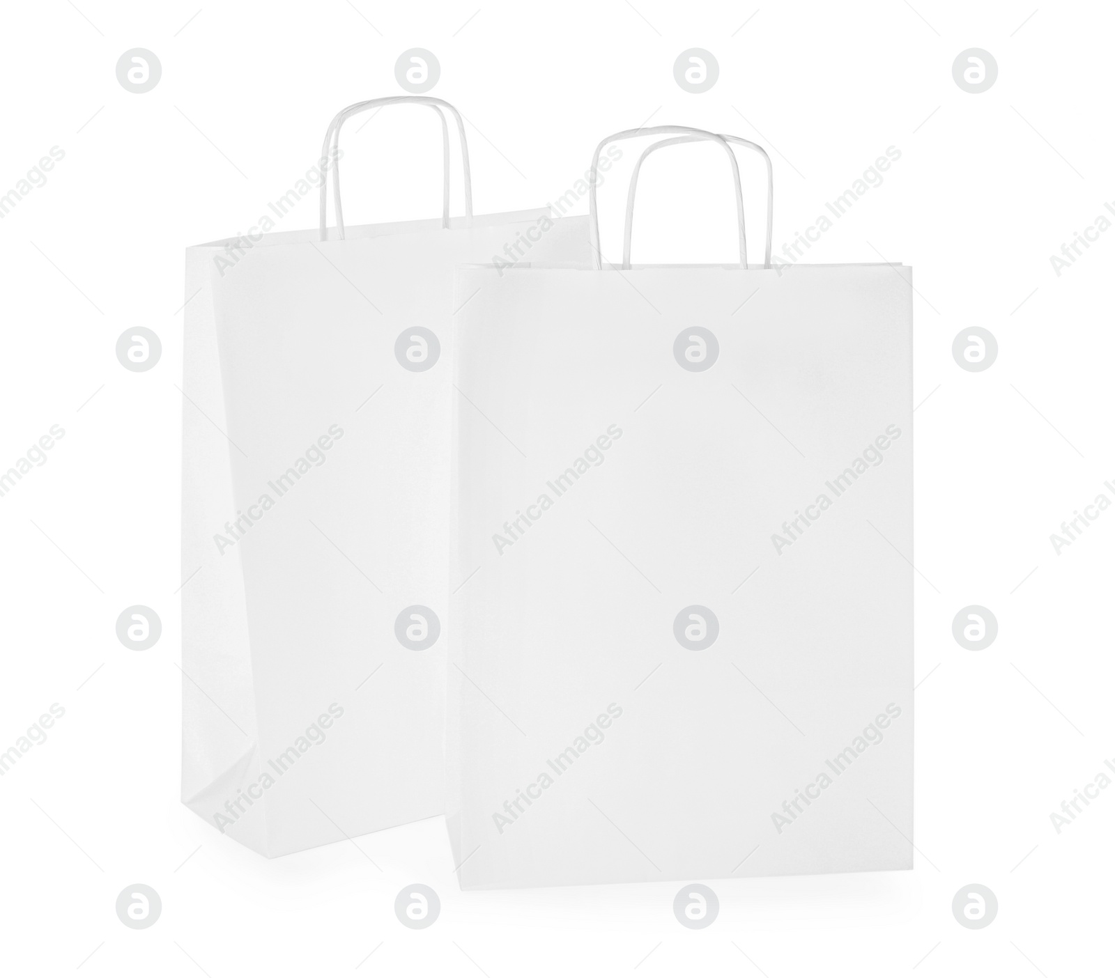 Photo of Two paper shopping bags isolated on white