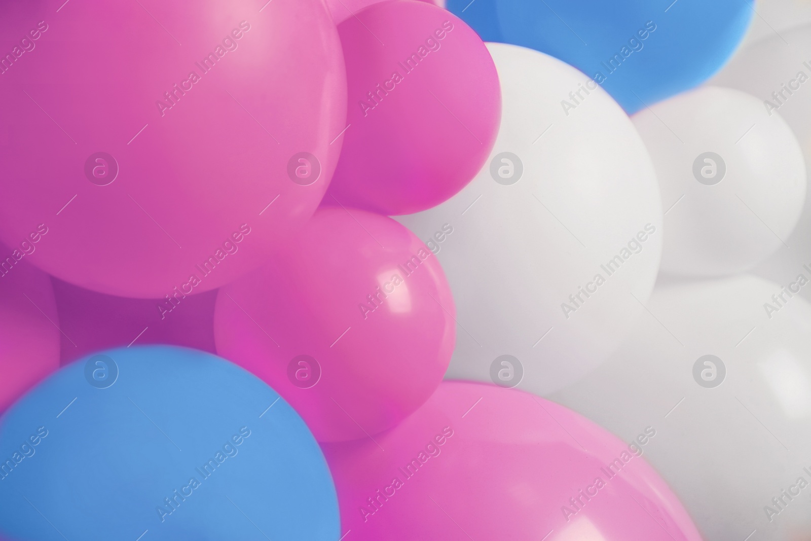 Image of Many color balloons as background. Party decor