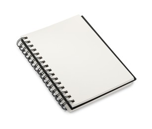 Photo of Open blank office notebook isolated on white