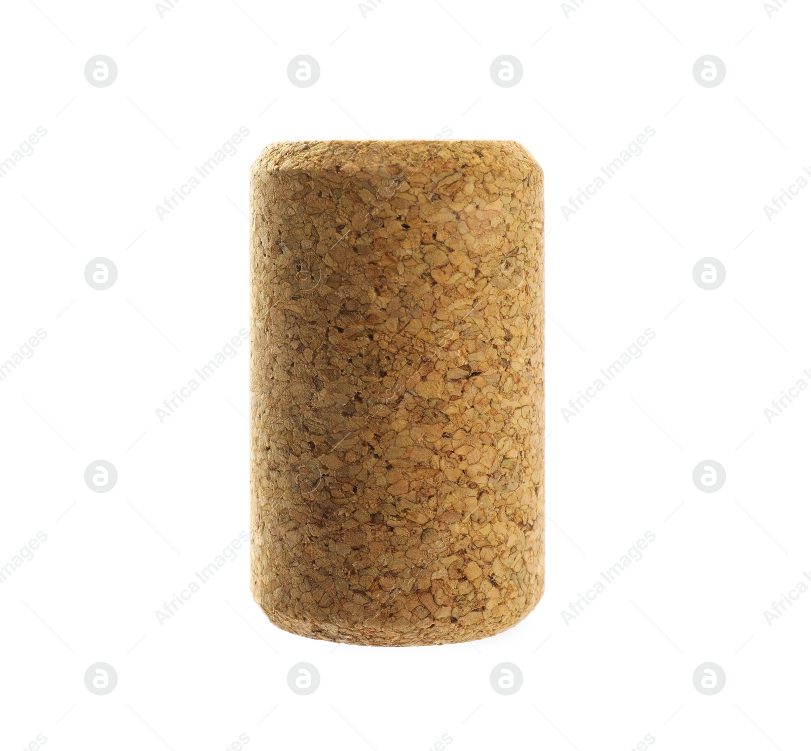 Photo of One wine cork isolated on white. Bottle cap