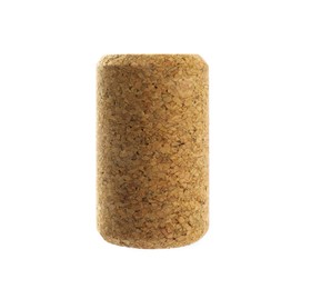 Photo of One wine cork isolated on white. Bottle cap