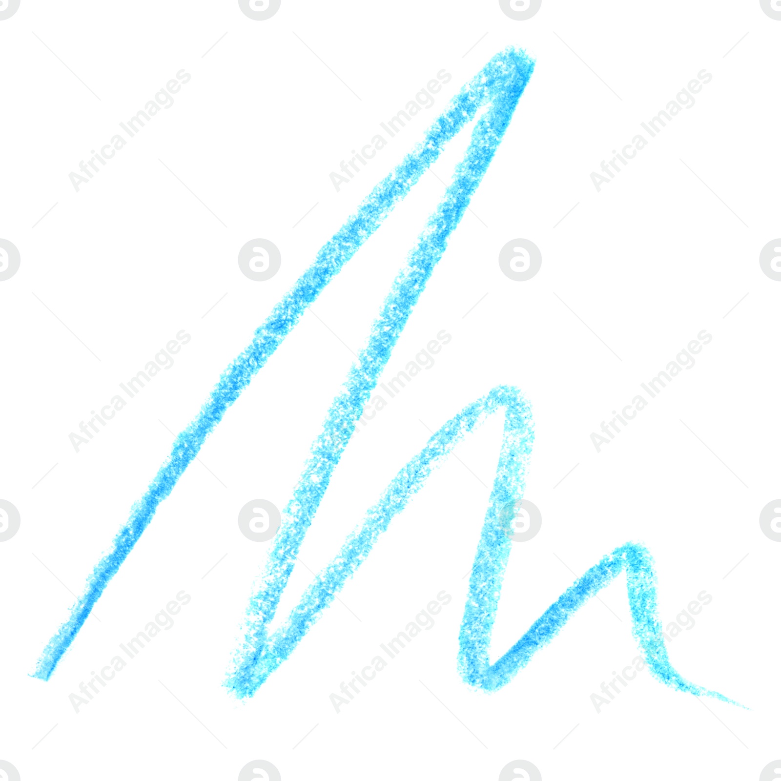 Photo of Blue pencil scribble on white background, top view