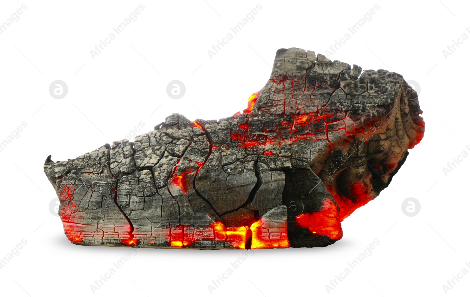 Photo of Piece of smoldering coal isolated on white