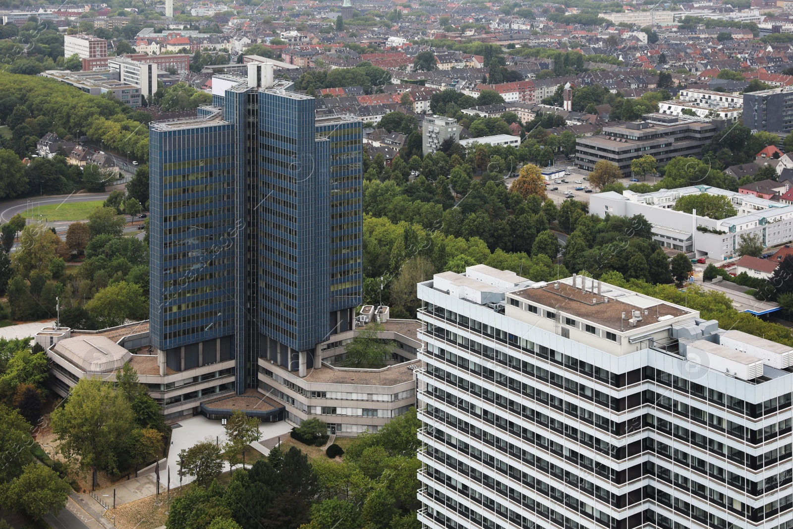 Photo of View of beautiful city with buildings and trees