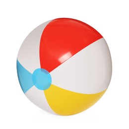 Inflatable colorful beach ball isolated on white