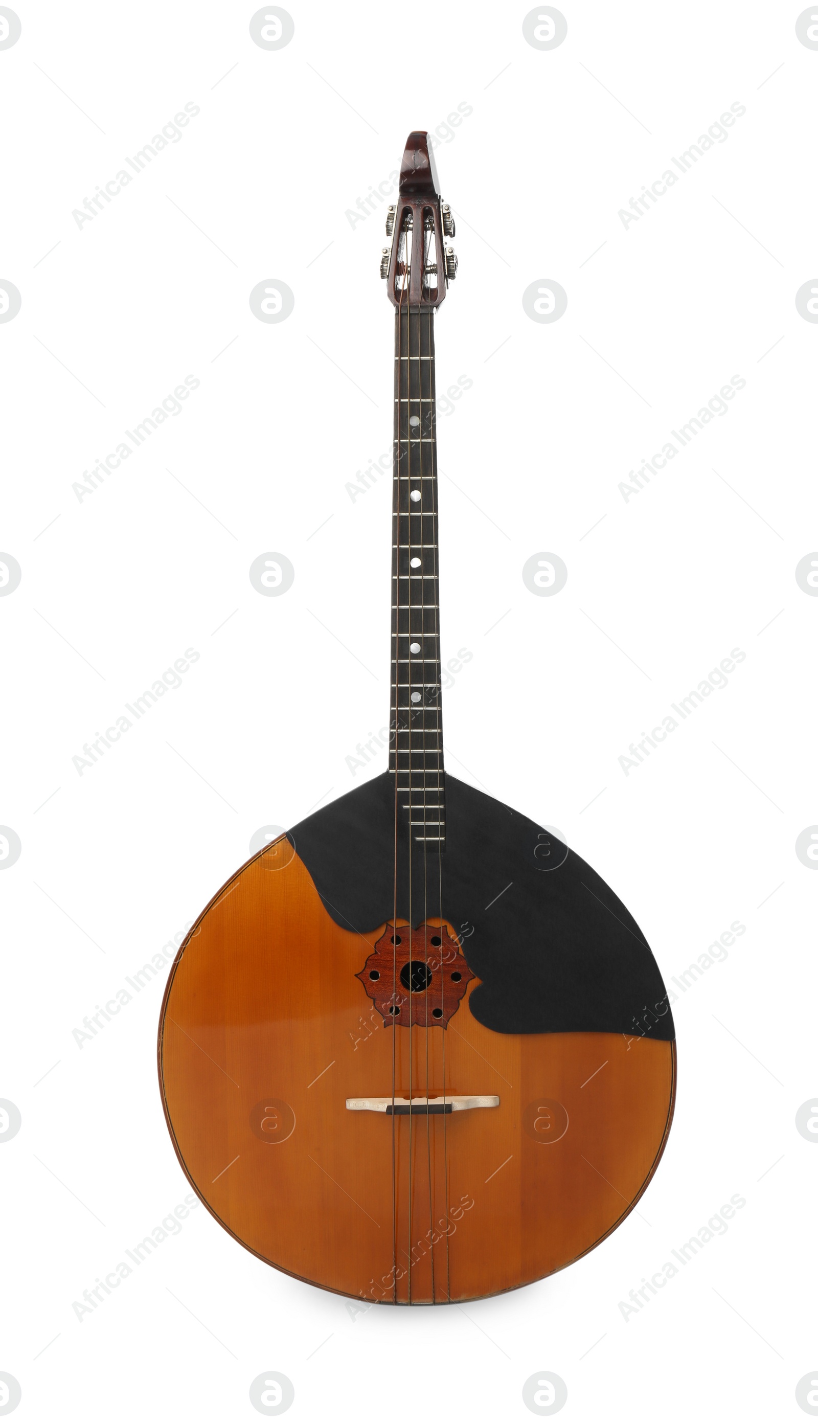 Photo of Domra isolated on white. Folk string musical instrument