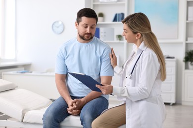 Professional doctor working with patient in hospital