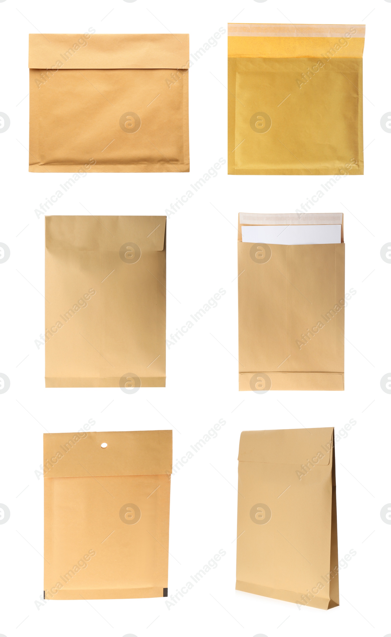 Image of Set of paper envelopes isolated on white