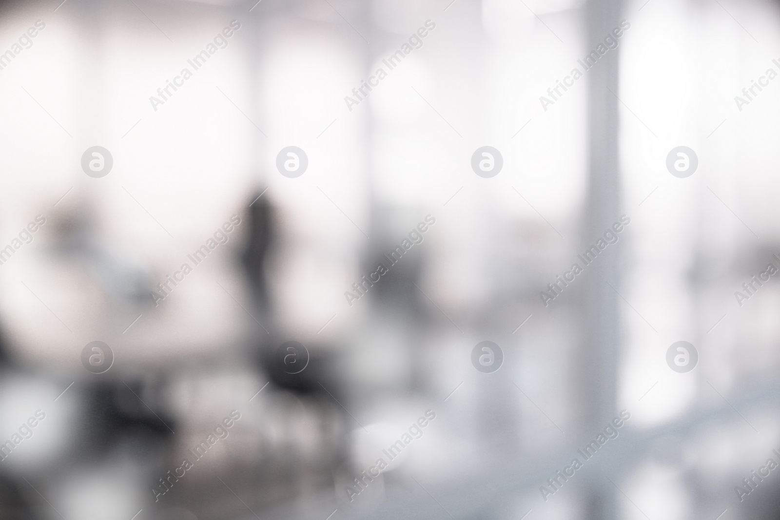 Image of Office interior. Blurred view of comfortable workspace