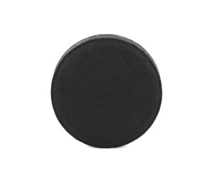 Photo of Activated charcoal pill isolated on white. Potent sorbent