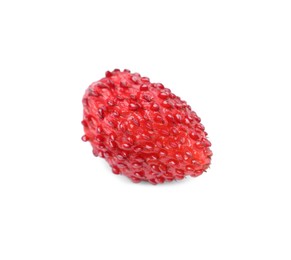 Photo of One ripe wild strawberry isolated on white