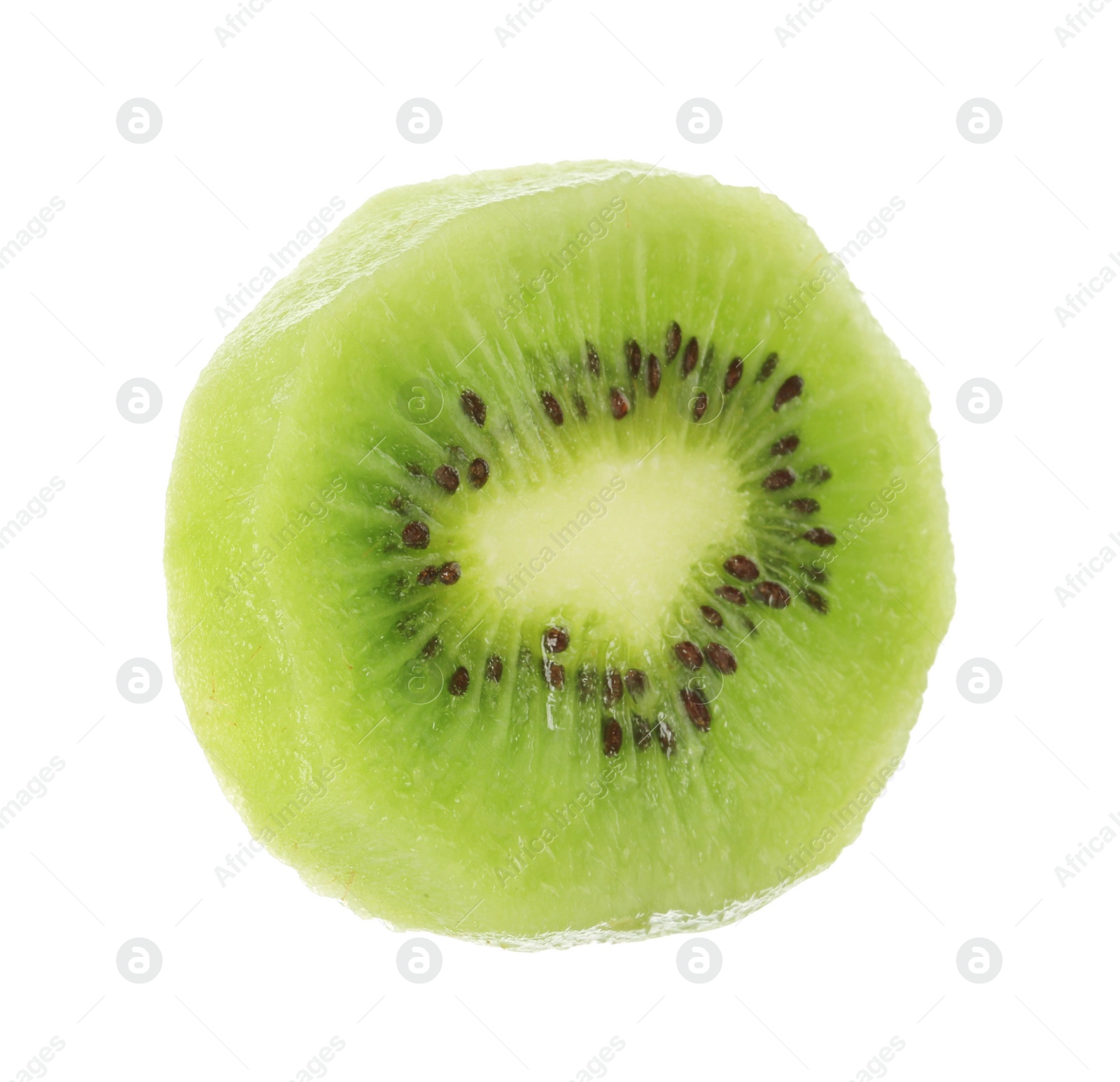 Photo of Slice of fresh kiwi on white background