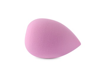 One pink makeup sponge isolated on white