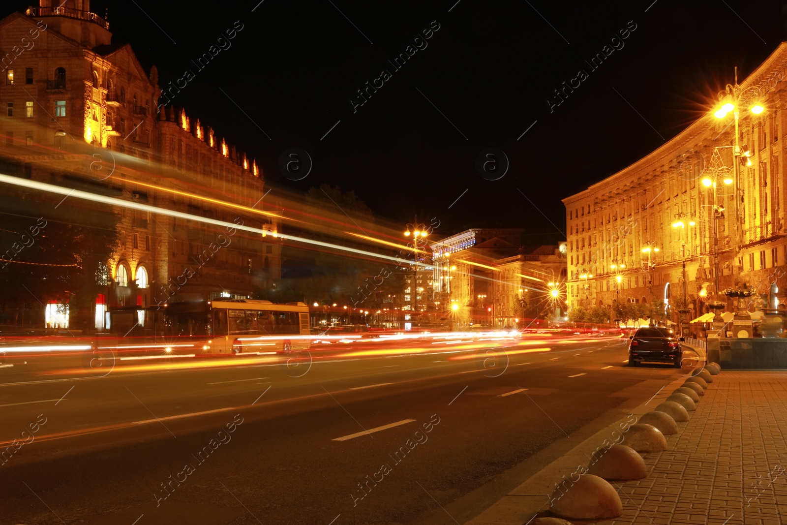 Photo of Beautiful view of night cityscape with light trail