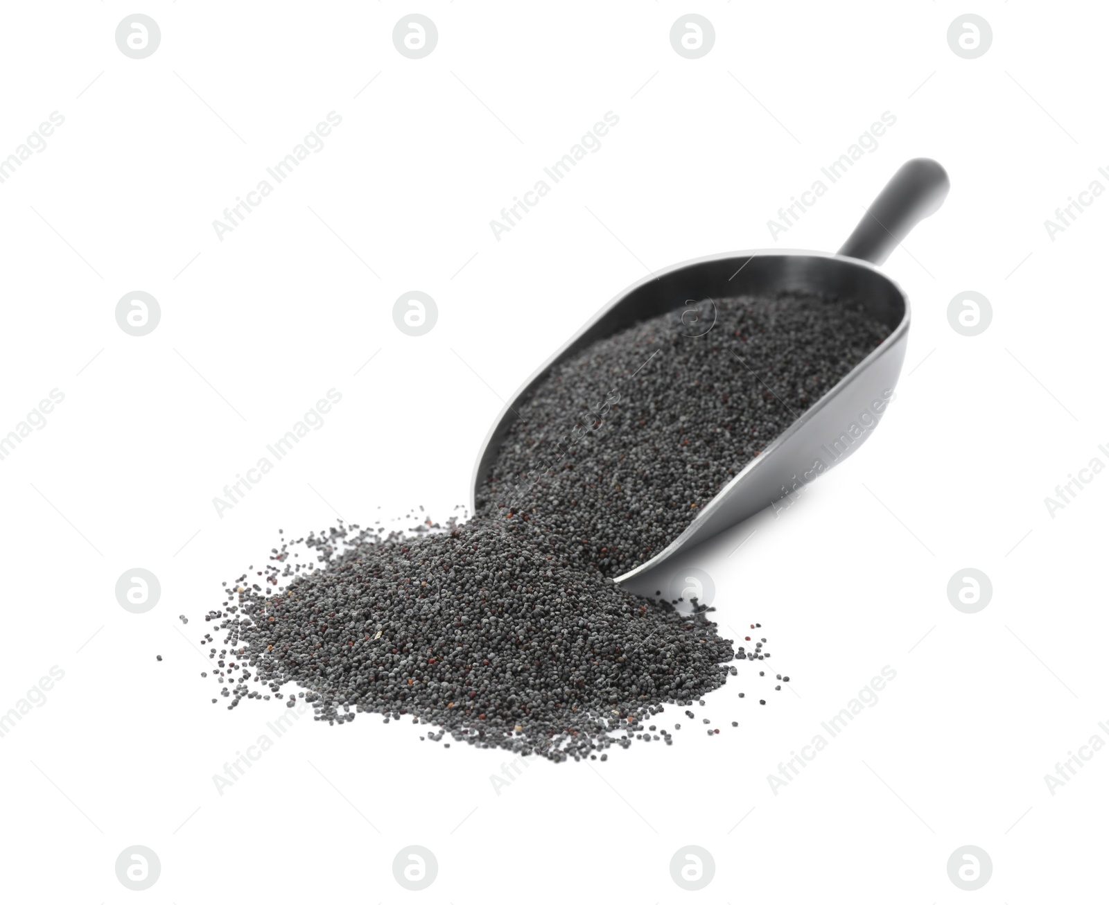 Photo of Scoop with poppy seeds isolated on white