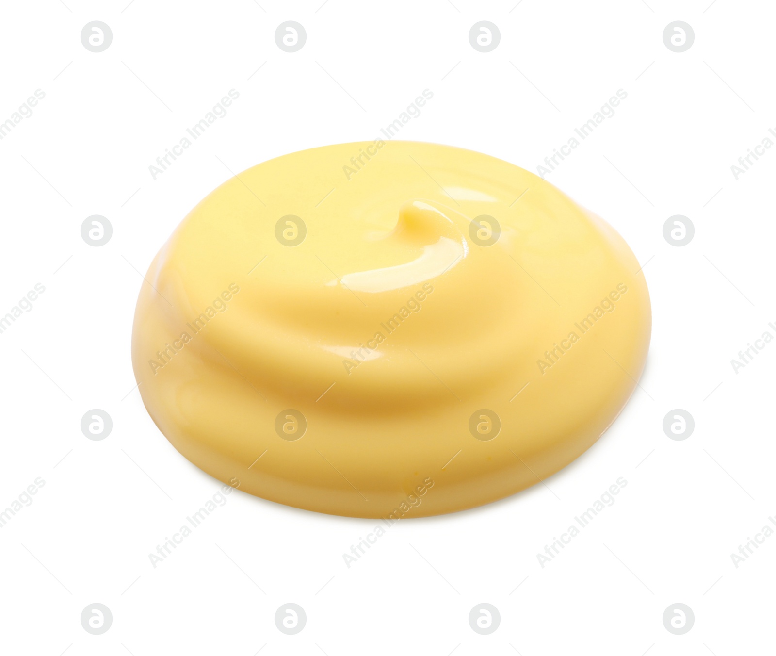 Photo of Drop of delicious melted cheese isolated on white