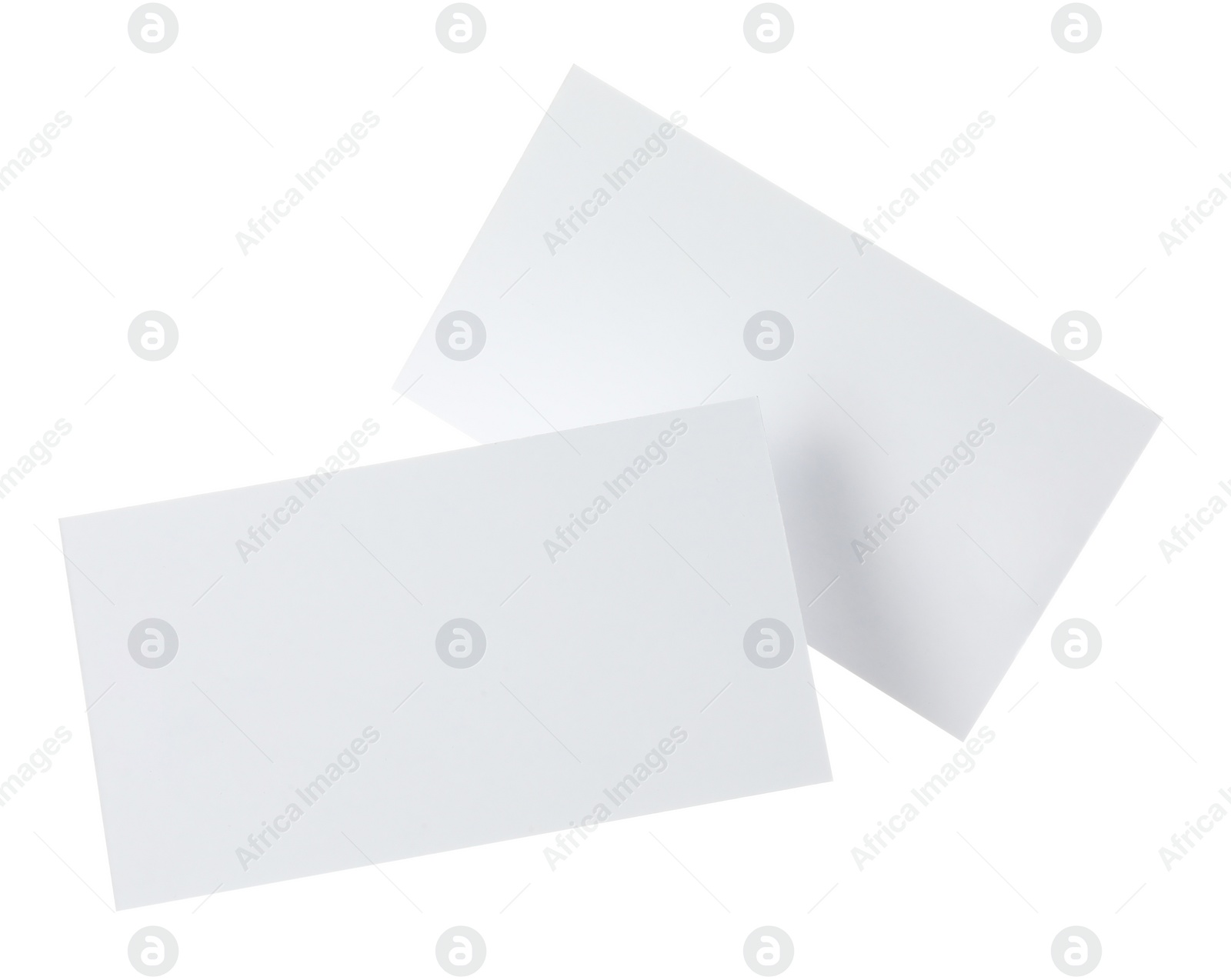 Photo of Blank business cards isolated on white. Mockup for design