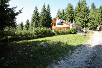 Photo of Modern house near forest on sunny day