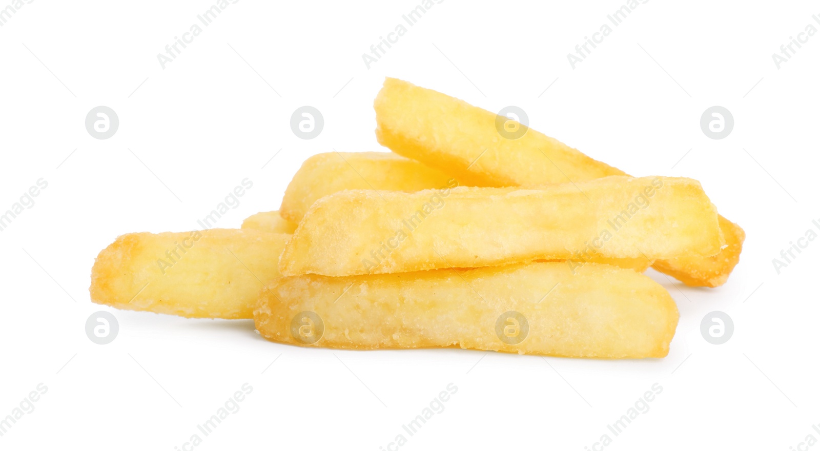 Photo of Delicious fresh french fries on white background