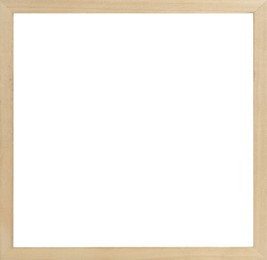 Wooden frame with blank white background. Mockup for design