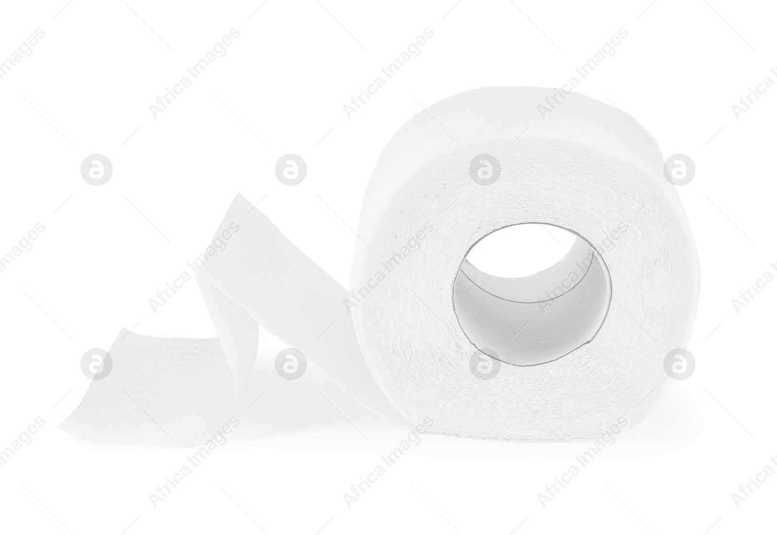 Photo of One toilet paper roll isolated on white