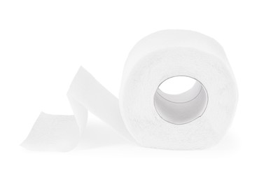 Photo of One toilet paper roll isolated on white