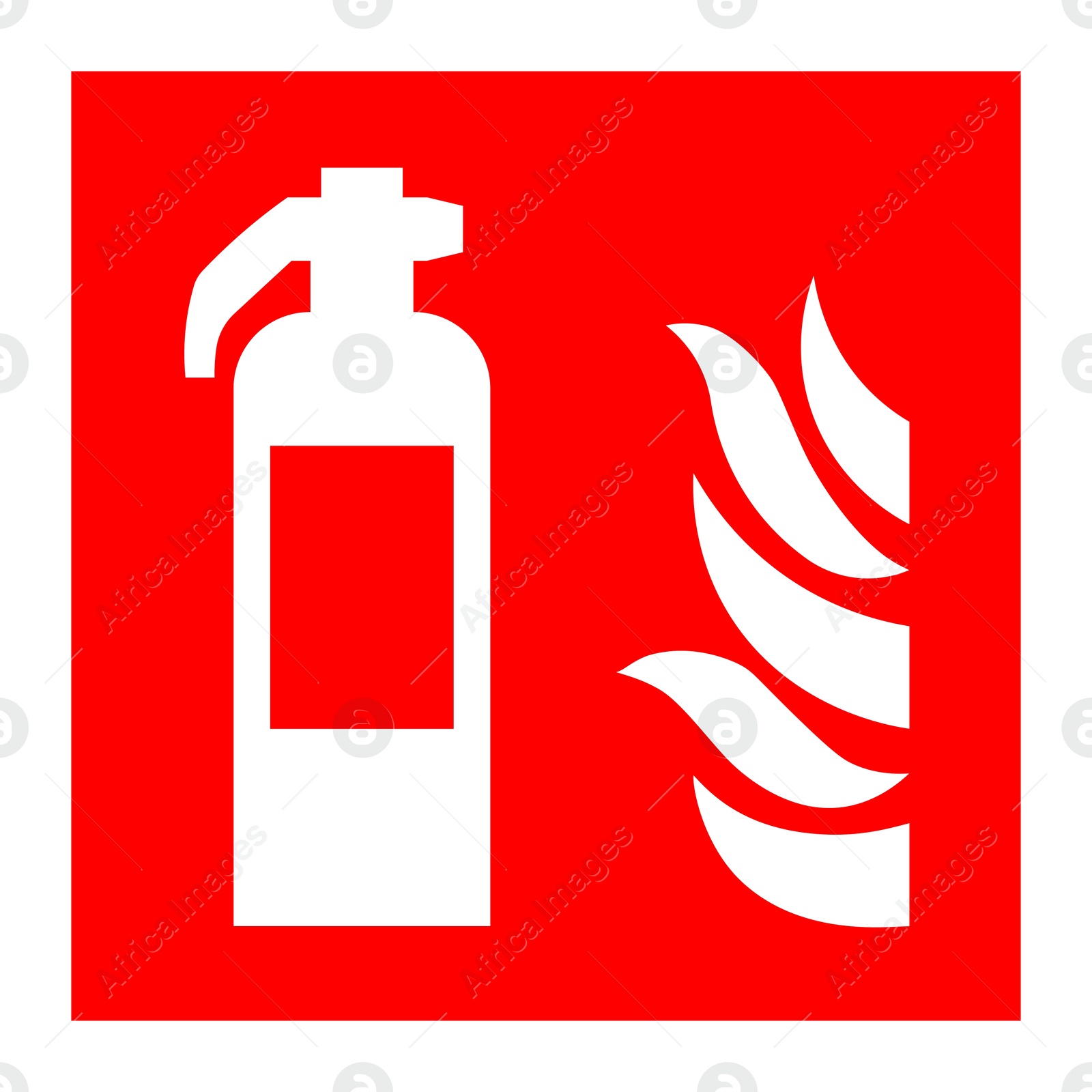 Image of International Maritime Organization (IMO) sign, illustration. Fire extinguisher