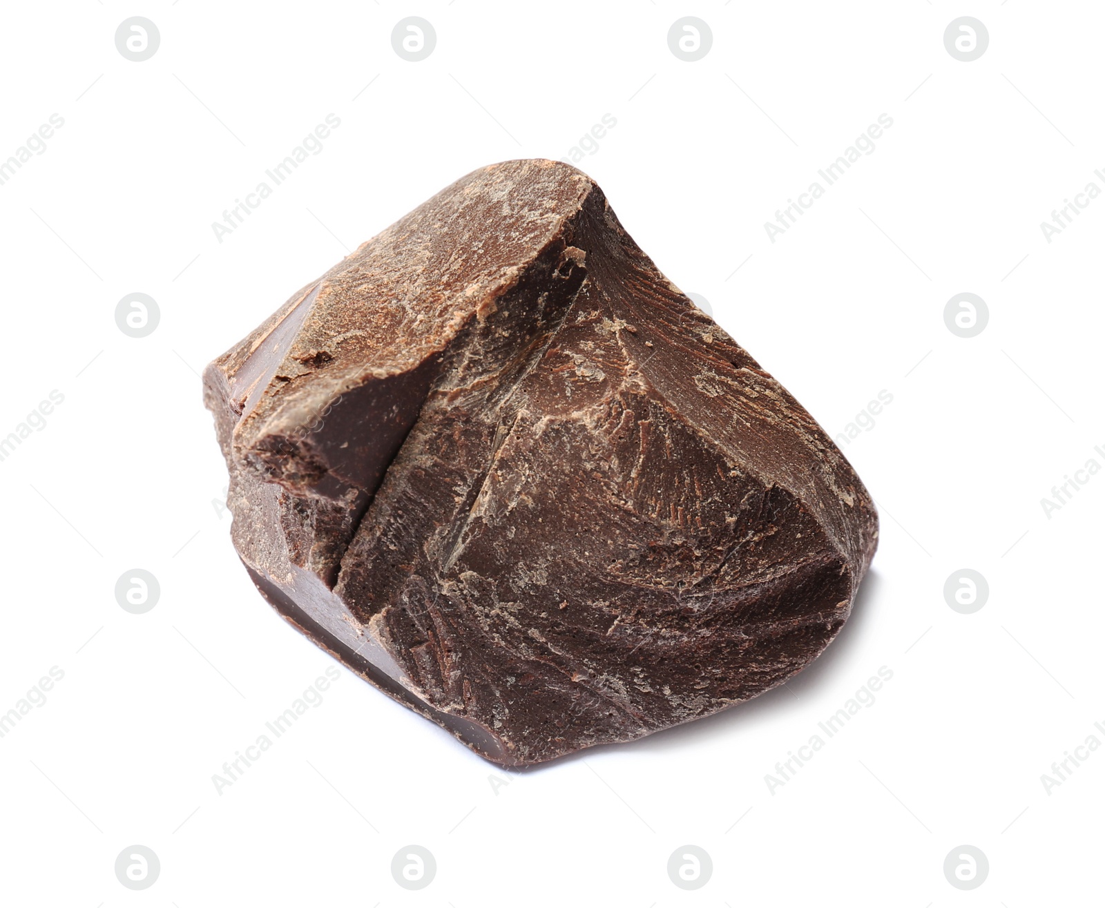 Photo of Delicious chocolate chunk on white background