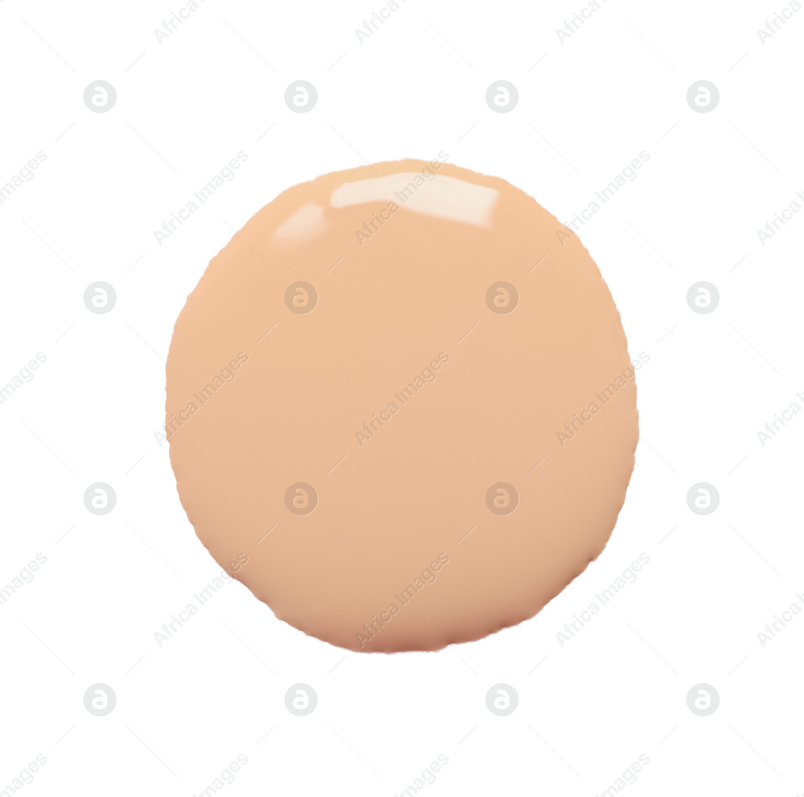 Photo of Drop of skin foundation isolated on white, top view