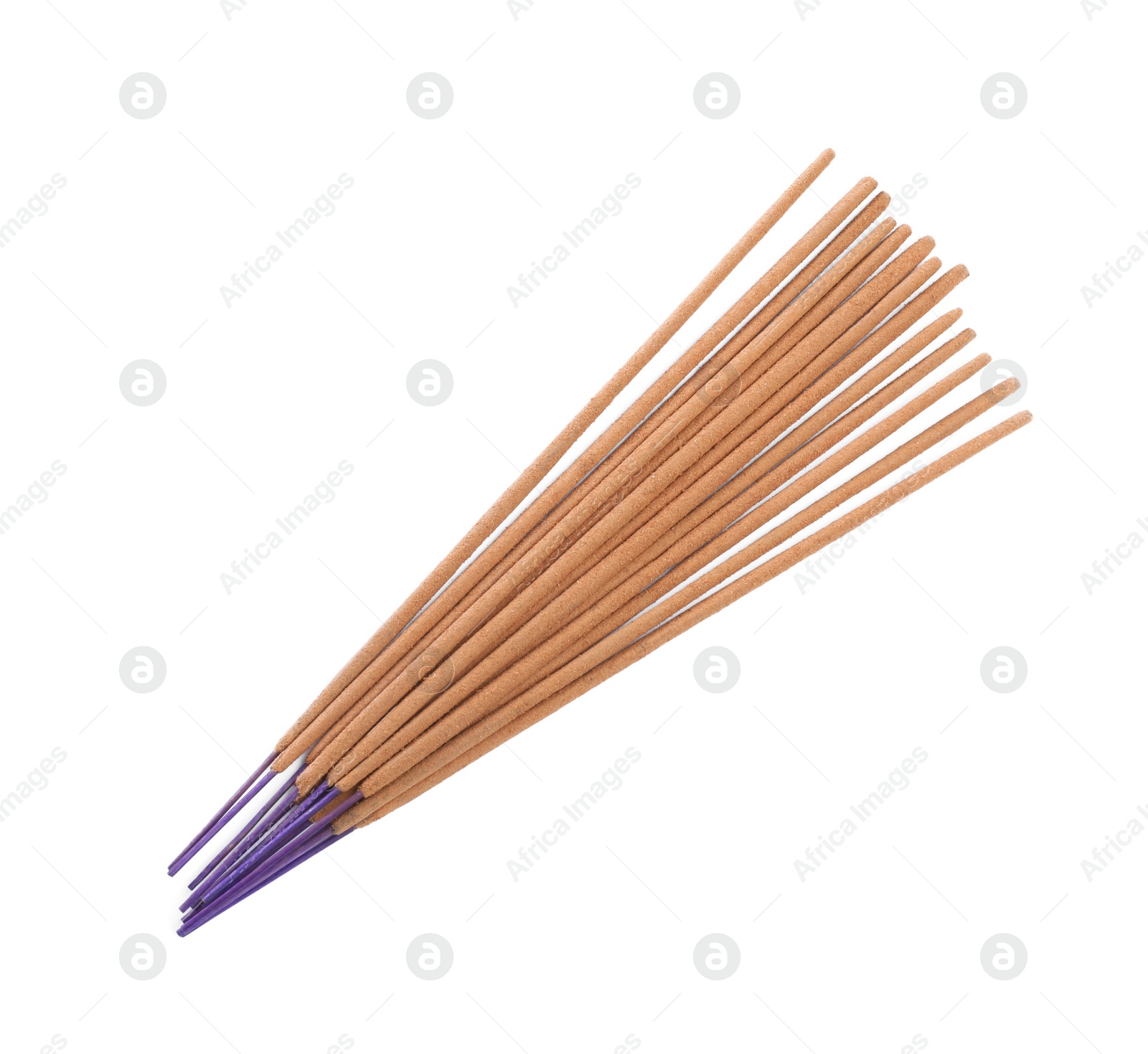 Photo of Many aromatic incense sticks on white background