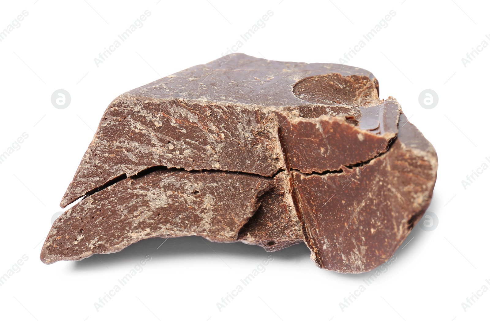 Photo of Delicious chocolate chunk on white background