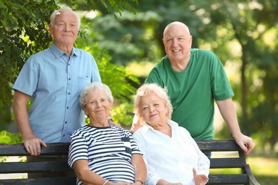 Elderly people spending time together in park