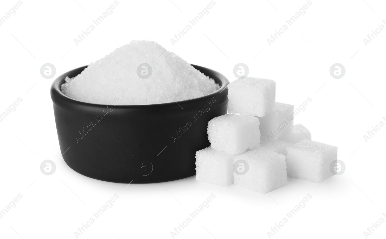 Photo of Different types of sugar isolated on white