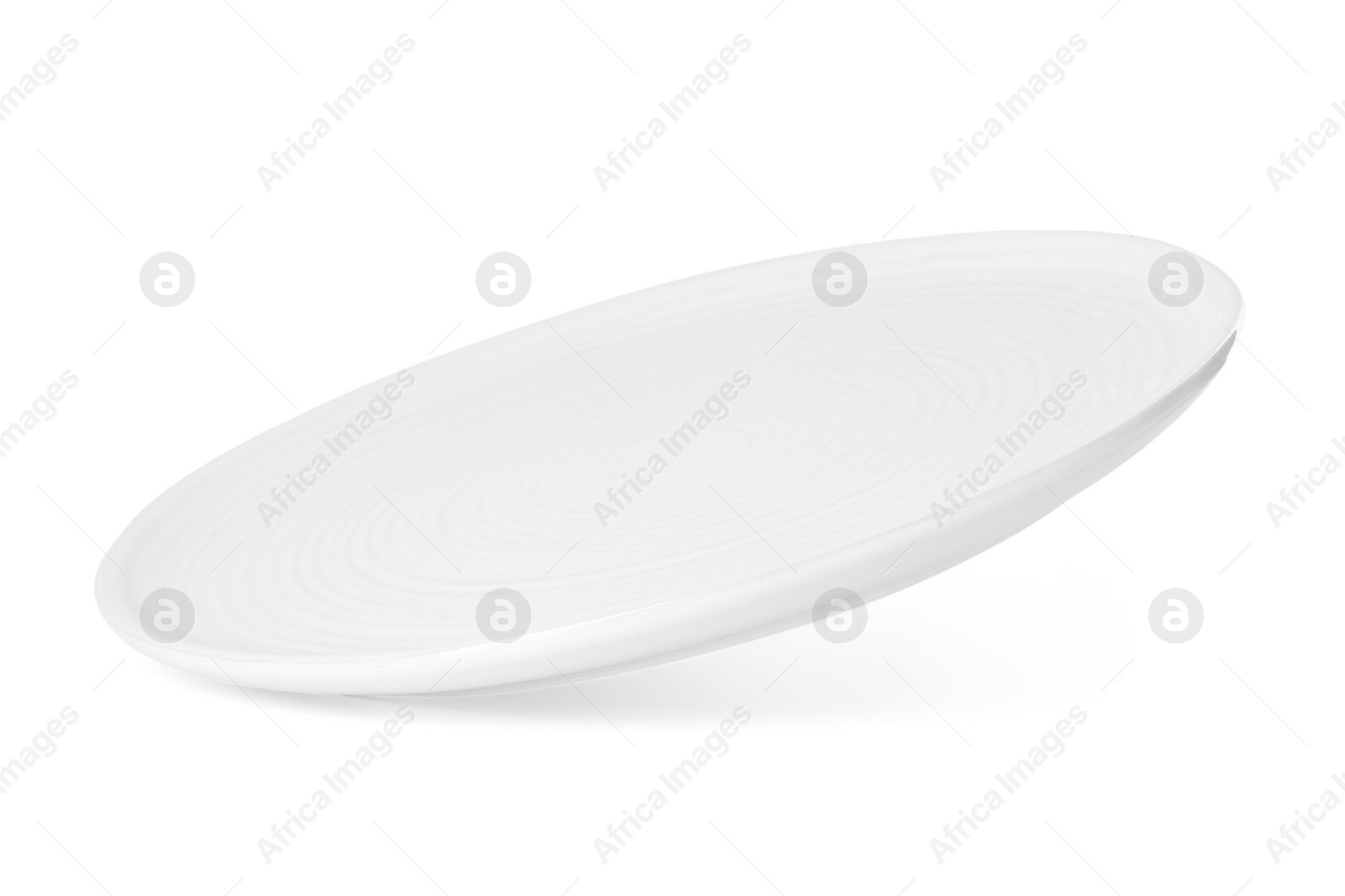 Photo of One beautiful ceramic plate isolated on white