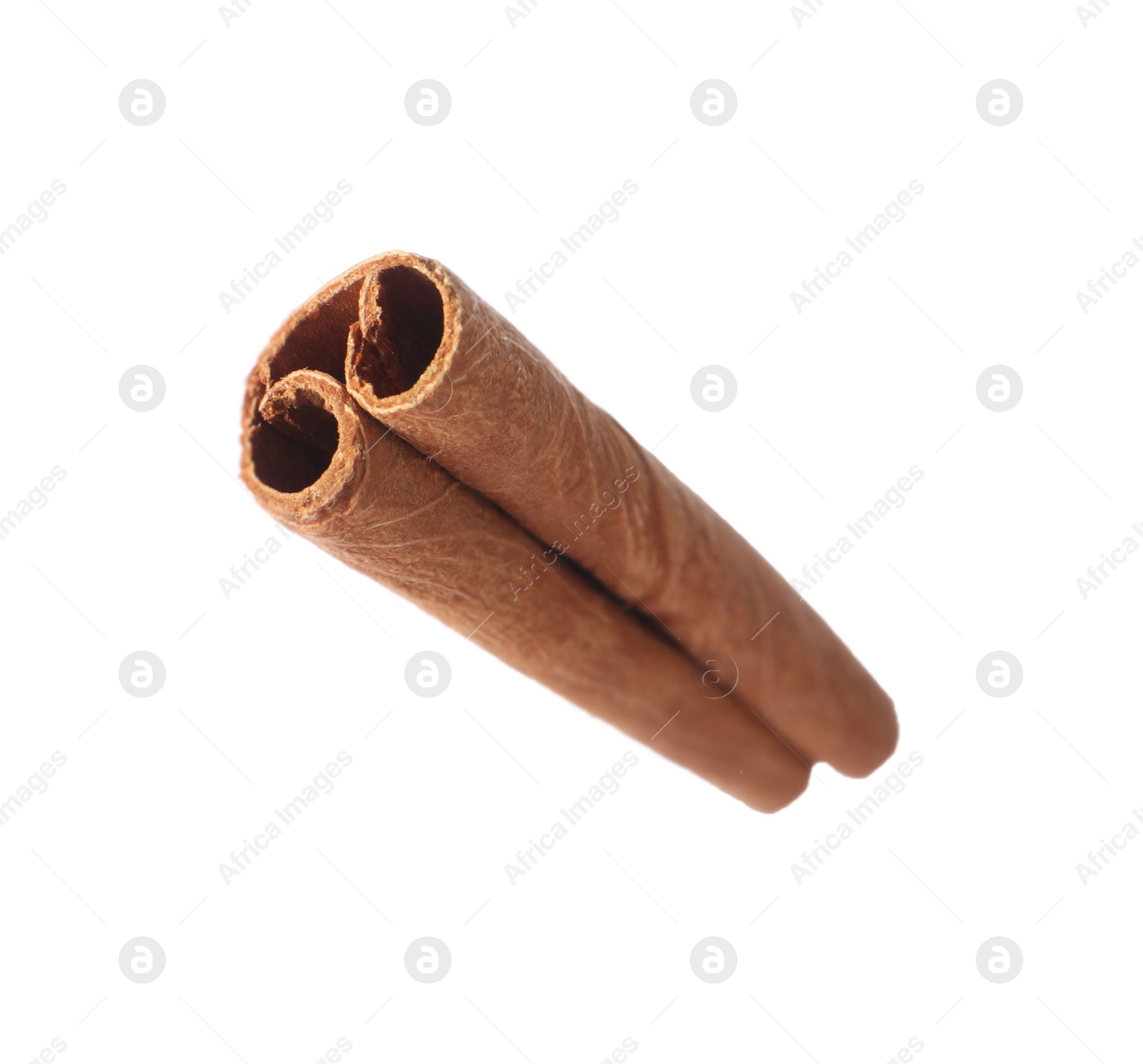 Photo of One aromatic cinnamon stick isolated on white