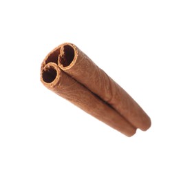 Photo of One aromatic cinnamon stick isolated on white