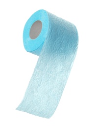 Photo of Toilet paper roll on white background. Personal hygiene