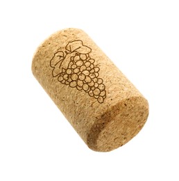 Image of Wine cork with grape image isolated on white